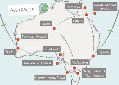 Mappa itinerario Australia